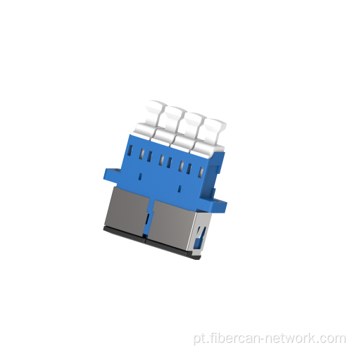 Adaptador de fibra óptica LC Quad com flange com obturador de metal